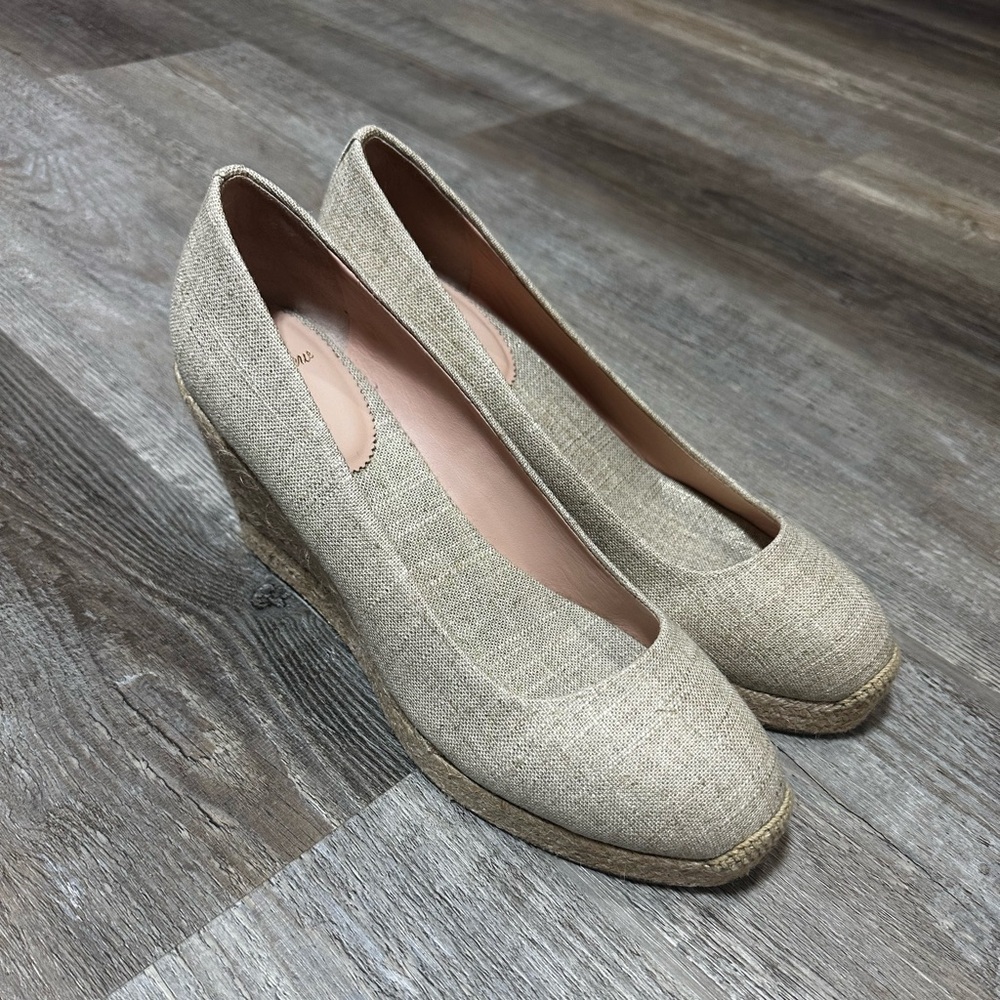 J. Crew canvas wedges size 10